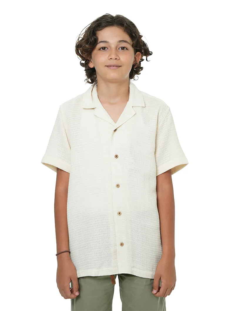 Chemise à manches courtes avec lin